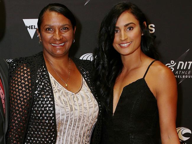 Nitro Athletics Gala Dinner. Scott Appleton, Nova Peris and Jessica Peris. Picture: Julie Kiriacoudis