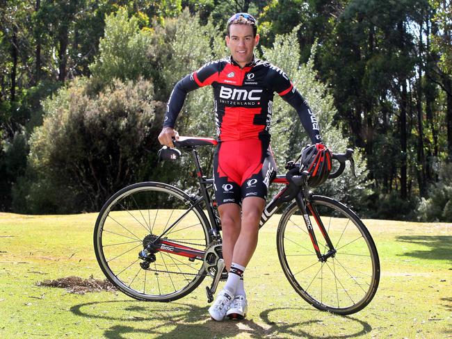 Richie Porte on Mount Wellington. Richie Porte takes a break at The Springs on Mount Wellington after an early morning ride to the summit.