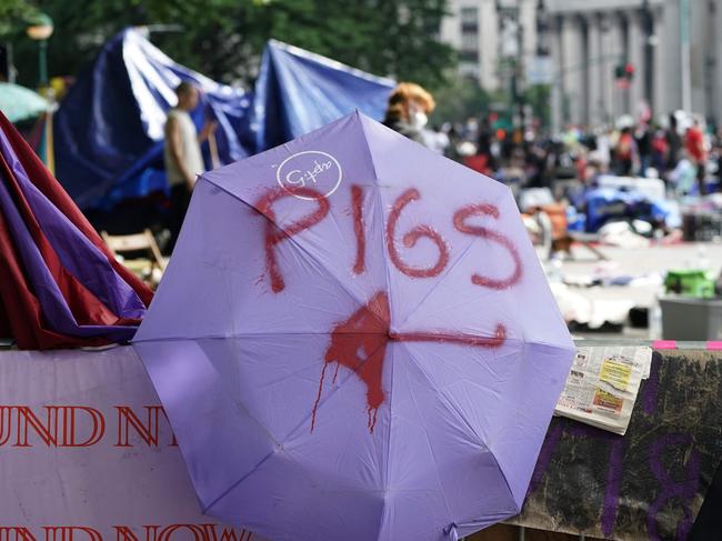 Black Lives Matter protesters near City Hall in New York. Picture: AFP