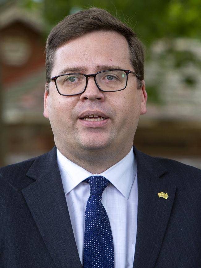 Former Education Minister John Gardner speaks to media at a press conference in Adelaide, SA. Picture: NCA NewsWire / Emma Brasier