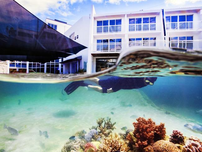 Room with a view: accommodation at the revamped Daydream Island overlooks the coral lagoon. Photo: Lachie Millard