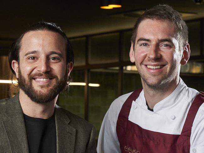 Themis Chryssidis and Callum Hann at Eleven in Adelaide, a new restaurant that opens August 13, Friday, Aug. 6, 2021. Picture: MATT LOXTON