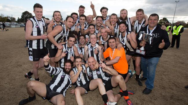 Parkside celebrates last year’s Division 3 premiership triumph. Picture: Local Legends Photography