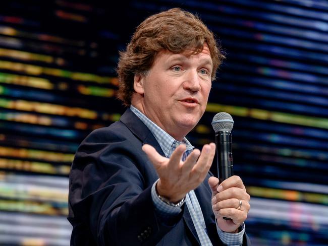 HOLLYWOOD, FLORIDA - APRIL 02: Tucker Carlson speaks during the 10X Growth Conference 2024 at The Diplomat Beach Resort on April 02, 2024 in Hollywood, Florida. (Photo by Ivan Apfel/Getty Images)