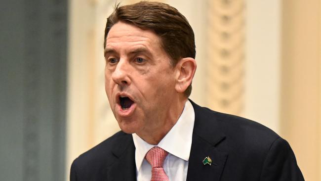 Queensland Treasurer Cameron Dick during Question Time at Parliament House in Brisbane. Picture: NCA NewsWire / Dan Peled