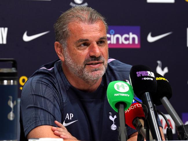 Tottenham Hotspur manager Ange Postecoglou during a press conference at Tottenham Hotspur Training Centre, London. Picture date: Monday July 10, 2023. (Photo by Lucy North/PA Images via Getty Images)