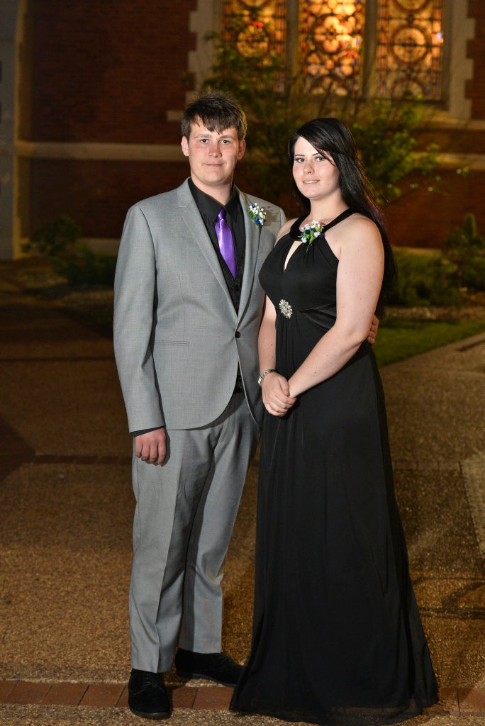 Graduate Terrance Larfield with partner Jasmine Flerchinger at Toowoomba Flexi School formal at Empire Theatres, Thursday, November 9, 2017. Picture: Kevin Farmer