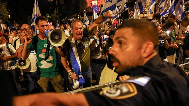 Police clash with thousands of Israeli protesters. Picture: AFP