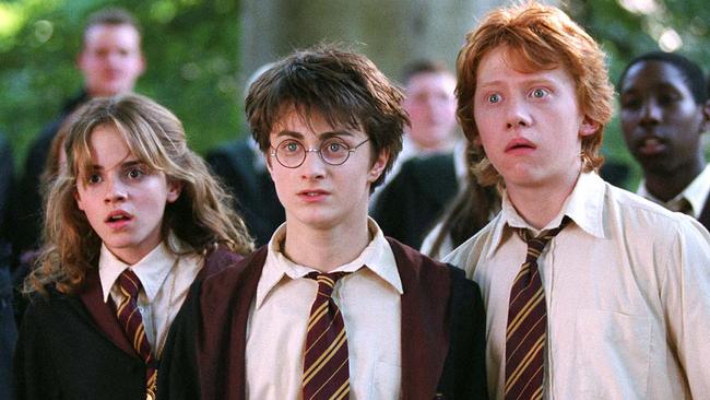 Emma Watson, Daniel Radcliffe and Rupert Grint in Harry Potter and the Prisoner of Azkaban.