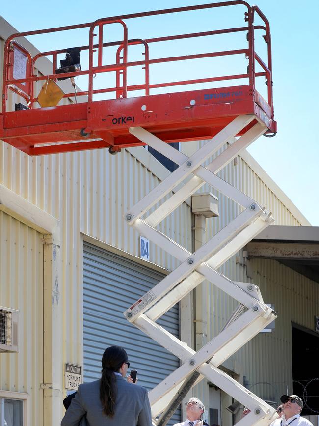 The scissor lift that killed Jorge Castillo-Riffo. Picture: AAP