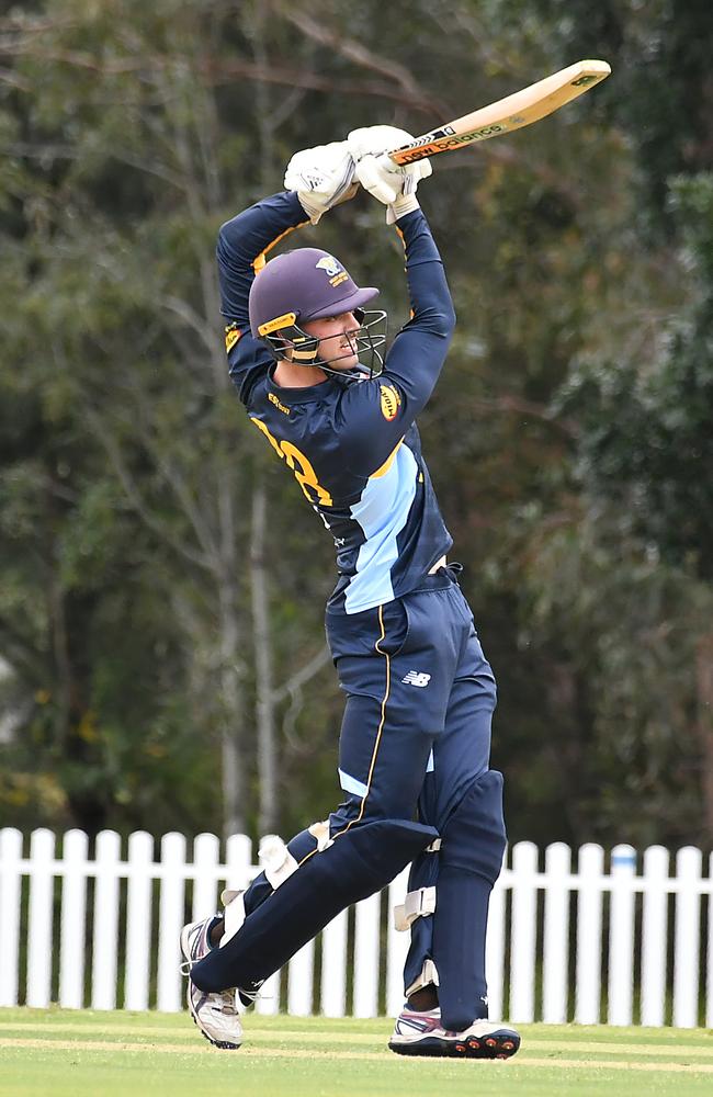 Valley batsman Tom Collier Norths Vs Valley. Saturday September 28, 2024. Picture, John Gass