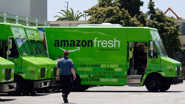 An Amazon Fresh truck in California. Picture: Kevork Djansezian/Getty Images