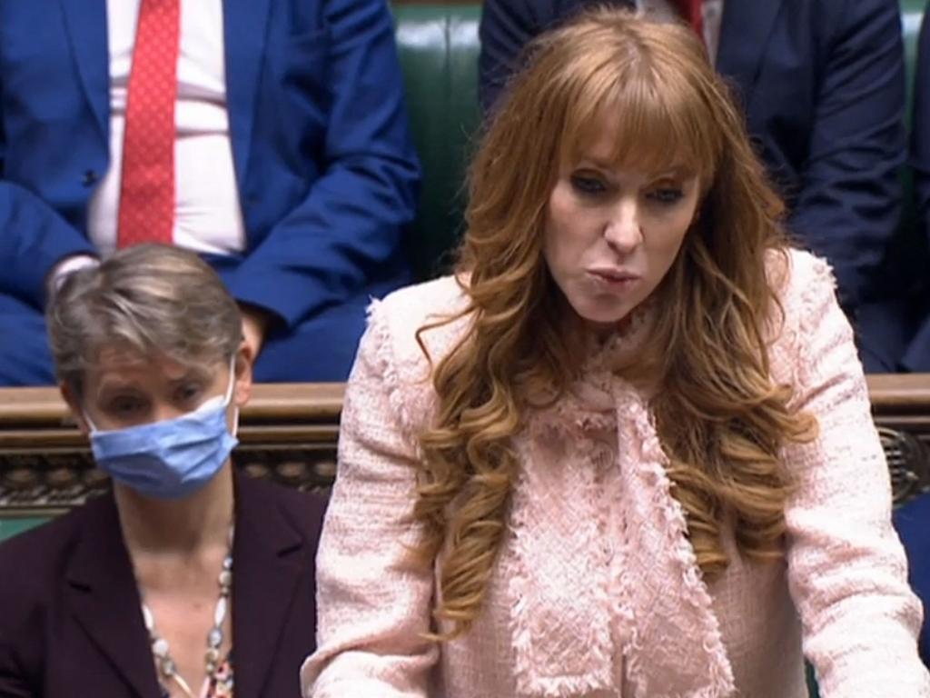 Britain's Labour Party deputy leader Angela Rayner speaking during her Urgent Question on reports of an event held in the Downing Street Garden. Picture: AFP Photo