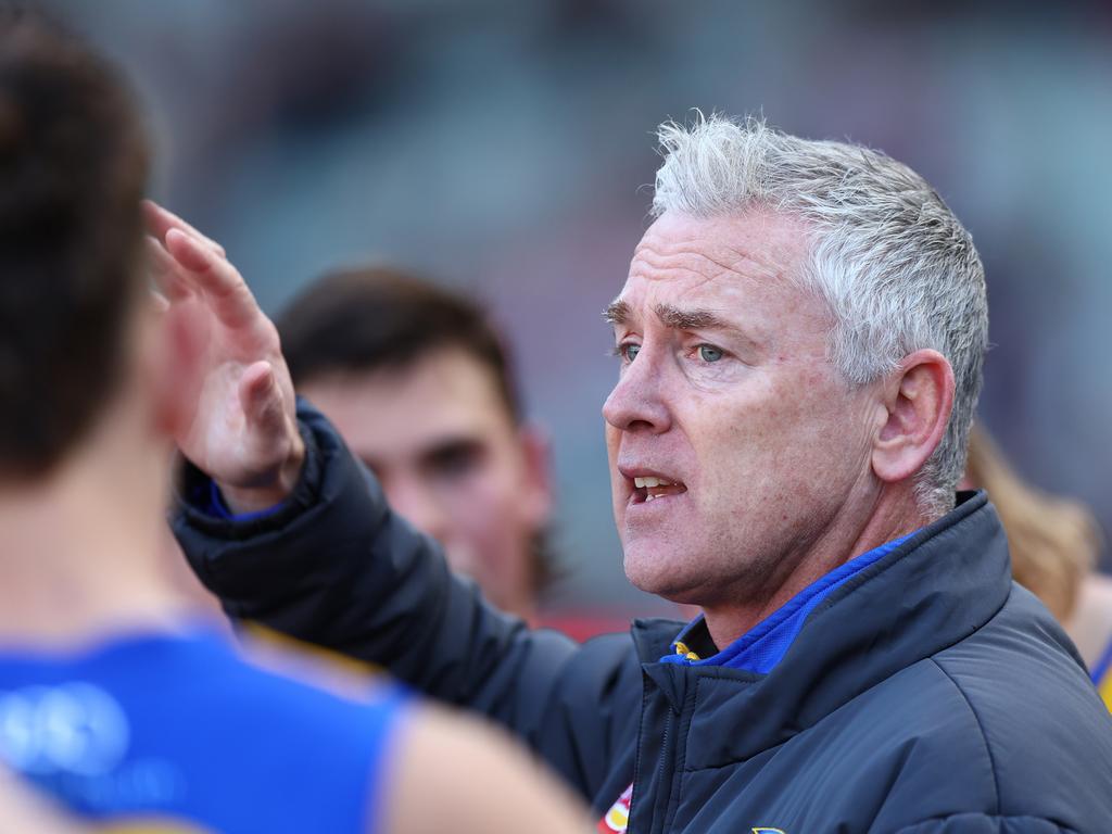 The sacking of Adam Simpson has the Lions expecting an ‘emotional’ display from the Eagles on Sunday. Picture: Graham Denholm/AFL Photos/via Getty Images