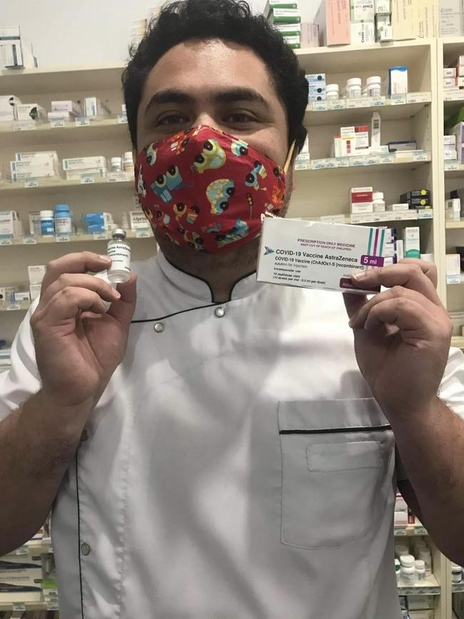 Pharmacist James Smith, co-owner of Coraki Pharmacy, with some of the Astra Zeneca Covid doses offered to Northern Rivers residents.