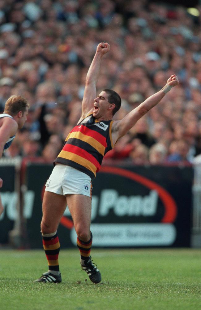 Darren Jarman in party mode during the 1998 grand final.