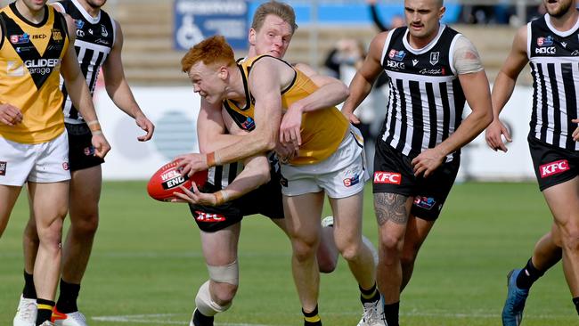 Agnew playing against Port Adelaide last season. Picture: Naomi Jellicoe