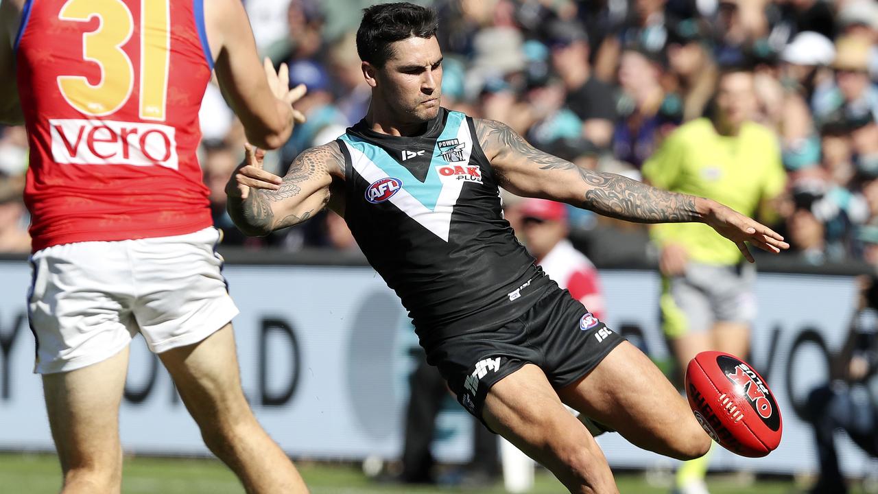 07/04/18 - AFL - Round 3, Port Adelaide v Brisbane at the Adelaide Oval. Chad Wingard. Picture SARAH REED