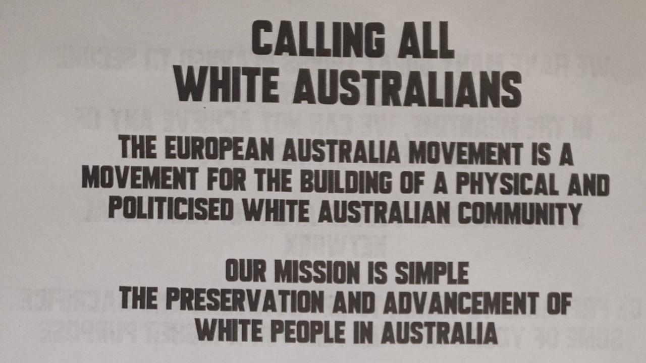 Flyers found in Adelaide letterboxes in June.