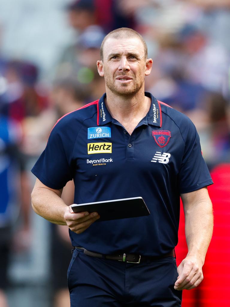 Simon Goodwin, Senior Coach of the Demons. Photo by Dylan Burns/AFL Photos via Getty Images.