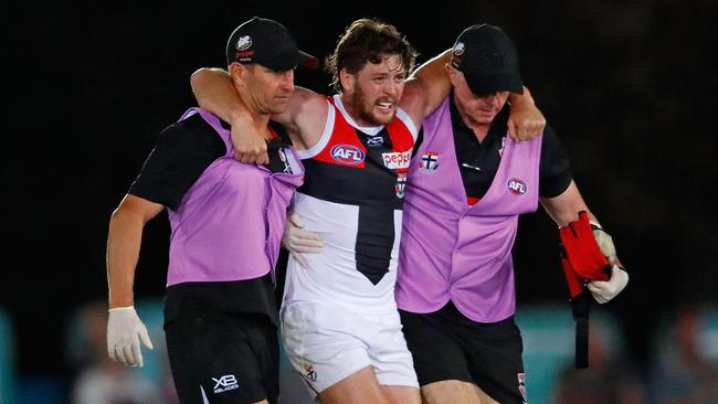 Jack Steve has injured his ankle against Melbourne. Picture: Getty