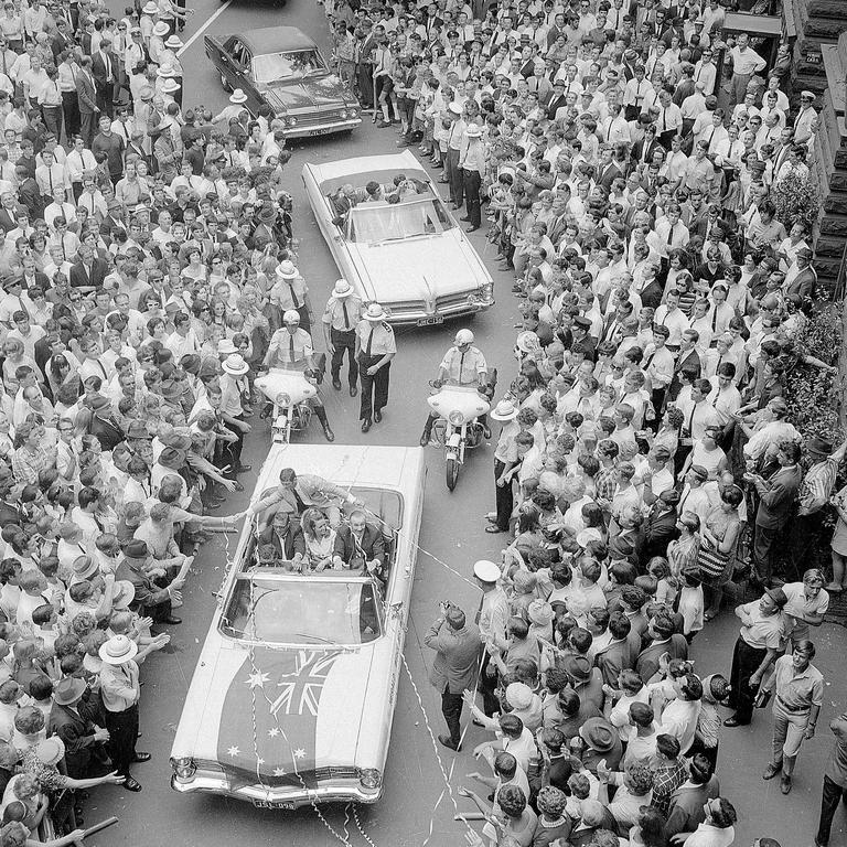 Johnny Famechon gets a hero's welcome upon his homecoming after beating Jose Legra to win the world championship.