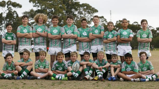 The Allambie Jets. Back row left to right: Jay Taylor Harry Nixon Harry Gill Nate Sterndale Smith Dane Willey Jett Semmens Tyson Price Nate Rudduck Sifa Oldfield Zach O’Sullivan Bottom row left to right Ryder Taylor Oscar Nixon Jamie Gill Ben Sterndale Smith Curtis Willey Cooper Semmens Jaxon Price Leo Rudduck Michael Oldfield Harry O’Sullivan At Allambie Oval. Picture: AAP IMAGE/ Tim Pascoe