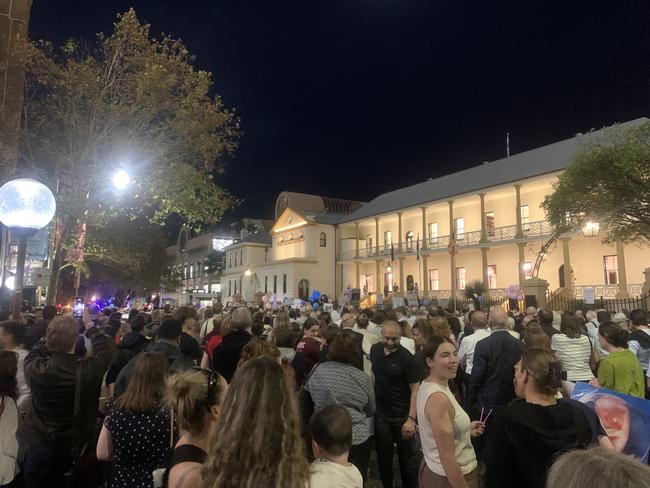 Protesters attend an anti-abortion rally outside NSW parliament last week. Picture: Supplied