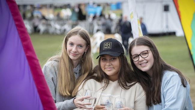 Volunteers Ada Brassington, Zoe Kumar and Rosie Clark at A Taste of the Huon. Picture: Chris Kidd