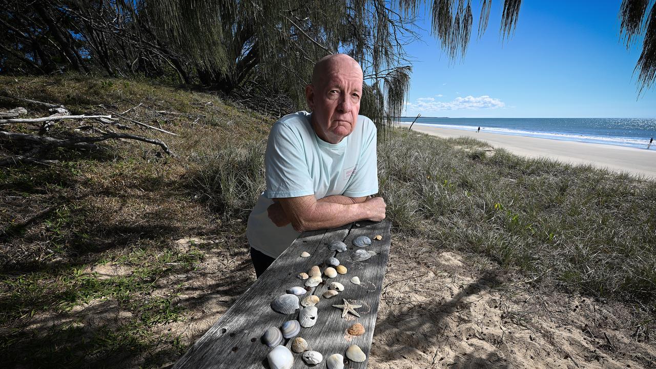 Gordon Nuttall at the beach in Woodgate. Picture: Lyndon Mechielsen