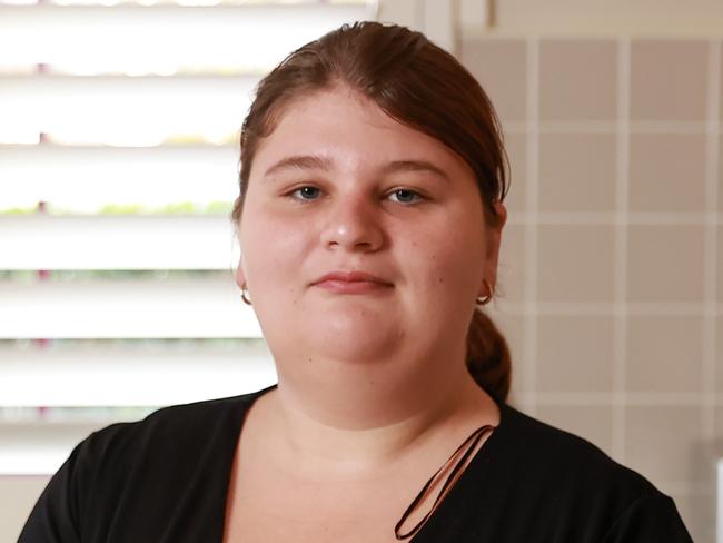 Daily Telegraph. 26, February, 2023.Emily Cameron, at home in Westmead, today. She moved from Albury to Sydney in 2019 for the greater opportunity Sydney offers. Picture: Justin Lloyd.