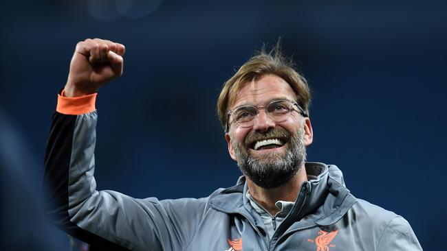 Liverpool's German manager Jurgen Klopp celebrates victory over Manchester City