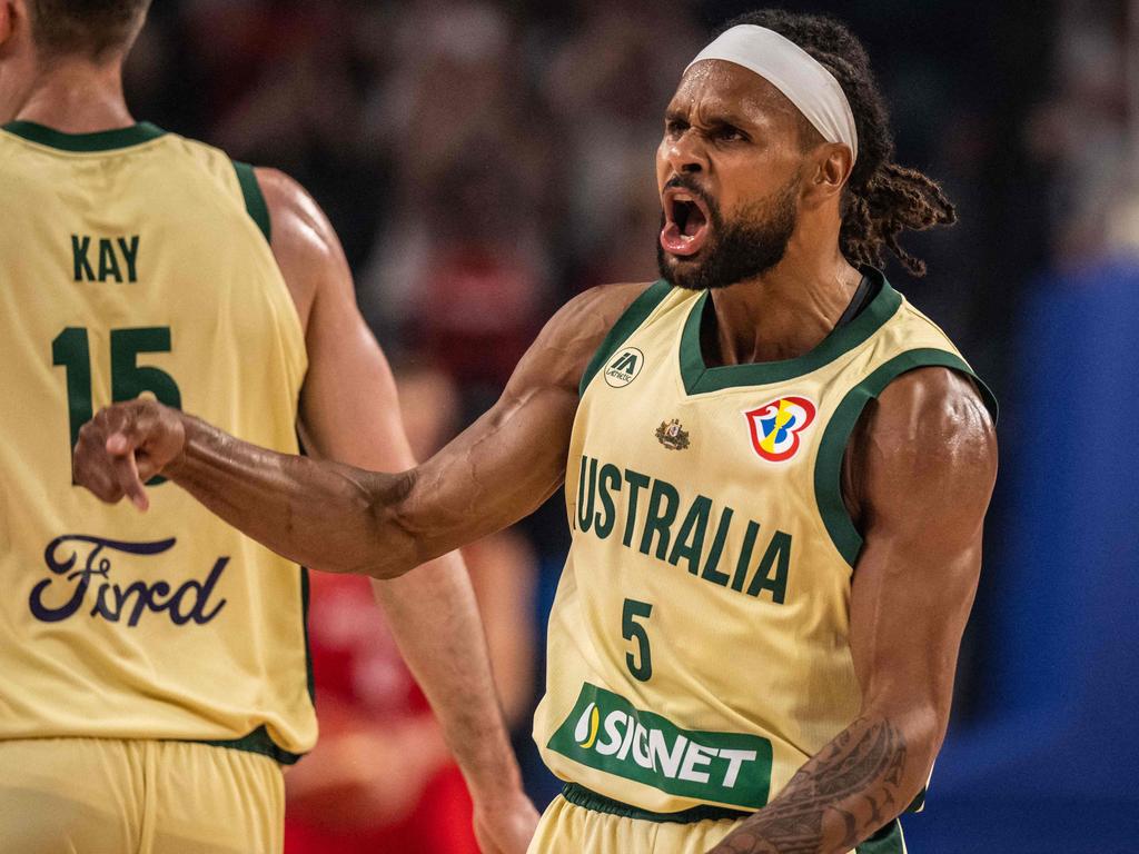 Patty Mills finally got the Boomers going. Picture: AFP