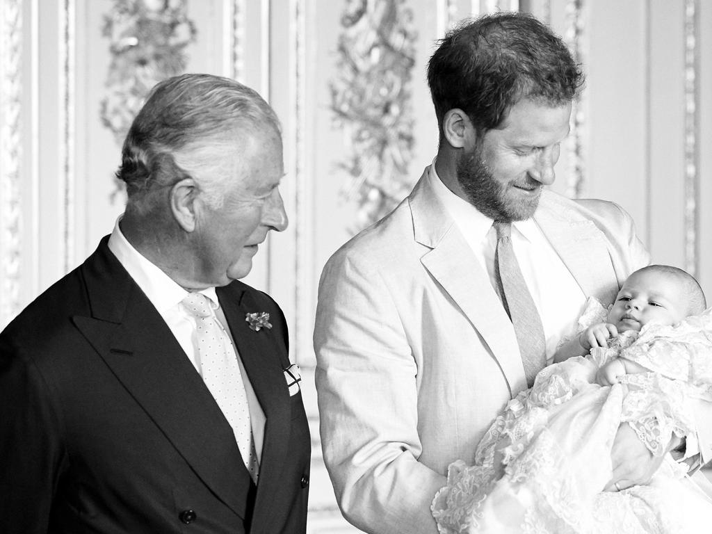 Prince Charles with Harry and Archie. Picture: Clarence House, Twitter
