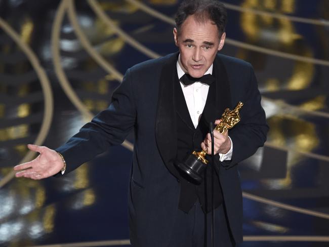 Mark Rylance accepts the award for Best Supporting Actor award.