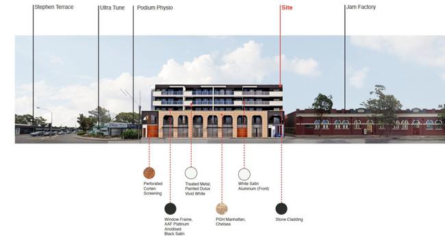 The earlier proposal for homes at 151-155 Payneham Rd, St Peters, beside the Jam Factory homes.