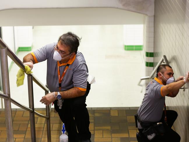 Even the staircase hand railings were cleaned. Picture: Gaye Gerard