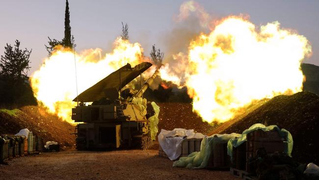 An Israeli artillery unit. Picture: AFP