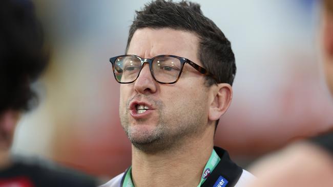 SYDNEY, AUSTRALIA - JUNE 16: Josh Carr, Assistant Coach of the Power during the round 14 AFL match between Greater Western Sydney Giants and Port Adelaide Power at ENGIE Stadium on June 16, 2024 in Sydney, Australia. (Photo by Jason McCawley/AFL Photos/via Getty Images)