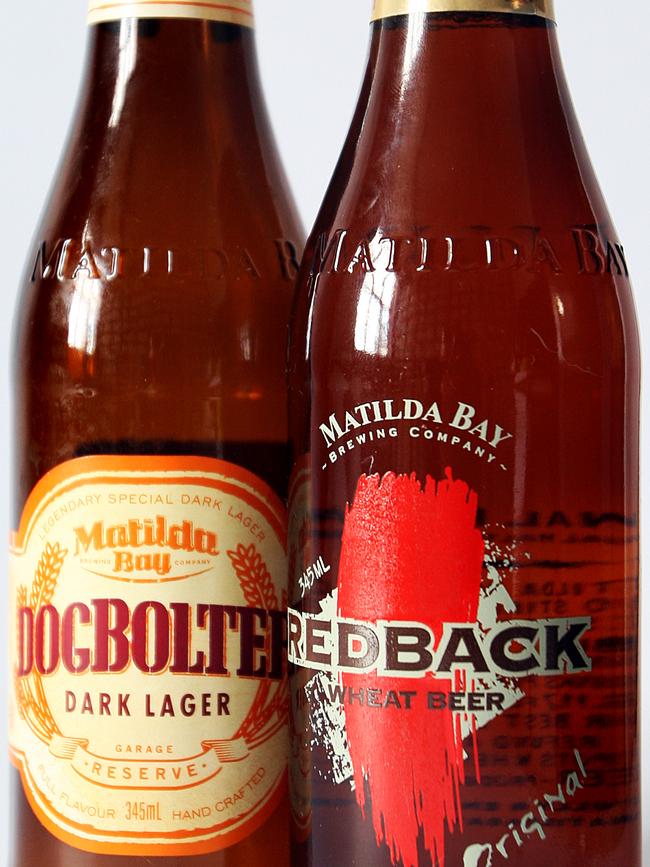 Matilda Bay Dogbolter dark lager and Redback beers.