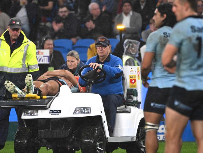 Worst fears have been confirmed for Suaalii and the Waratahs. Picture: Saeed Khan / AFP