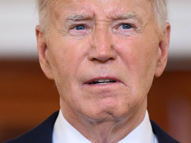 US President Joe Biden delivers remarks on the Supreme Court's immunity ruling at the Cross Hall of the White House in Washington, DC on July 1, 2024. The US Supreme Court ruled July 1, 2024 that Donald Trump enjoys some immunity from prosecution as a former president, a decision set to delay his trial for conspiring to overturn the 2020 election. (Photo by Mandel NGAN / AFP)