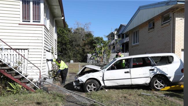 Several people reportedly ran from the scene after the crash. Picture: Annette Dew