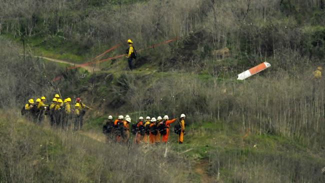 Kobe Bryant and eight others were on-board a private helicopter. Picture: AP