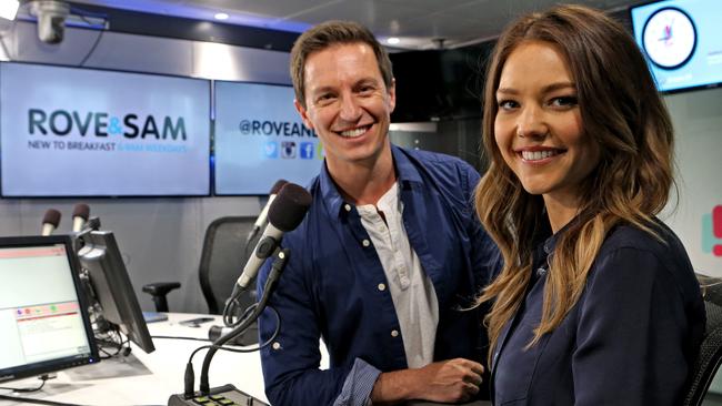 The 2DayFM hosts Rove and Sam. Picture: Stephen Cooper