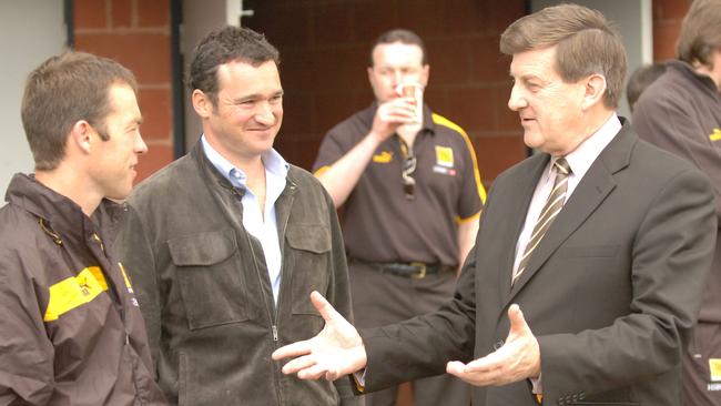 Jeff Kennett (right) knew the Hawks were on a winner in Tassie.