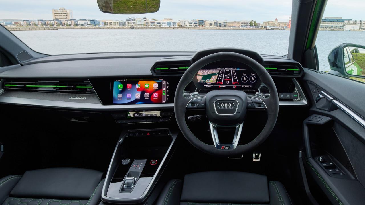 The RS3’s cabin is exemplary – but owners might not like its plain steering wheel.