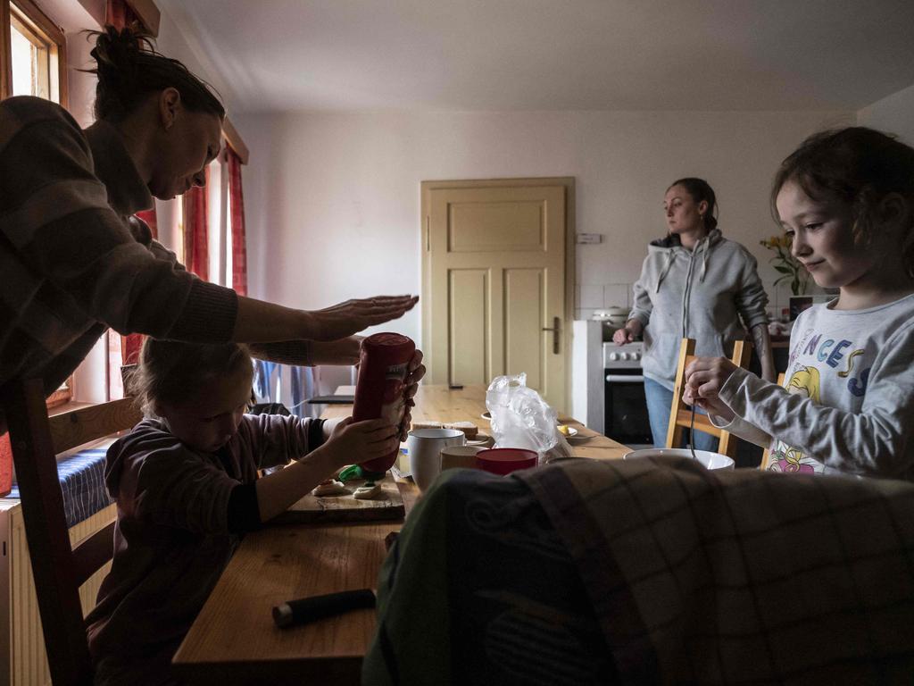 Ukranian women and children have been living in the castle. Picture: Michal Cizek/AFP