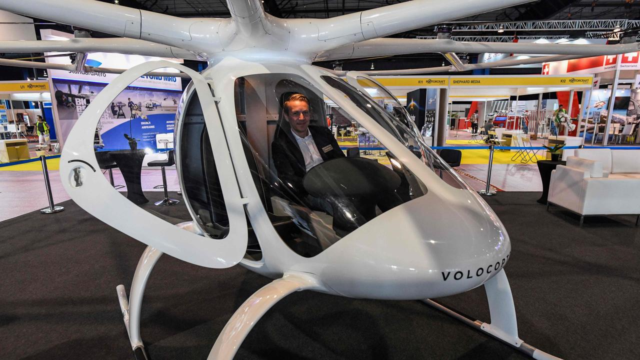 Volocopters like the one pictured, will be a common sight over Paris during the 2024 Olympics and Paralympics. Picture: AFP