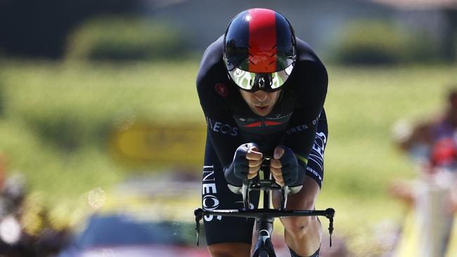 Richie Porte in action during the Stage 20, 30.8km Individual Time Trial at the Tour de France. (Photo by Chris Graythen/Getty Images)